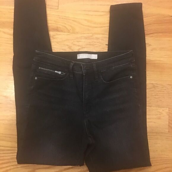 Athleta Size 4 black skinny jeans zipper ankle - Picture 3 of 6